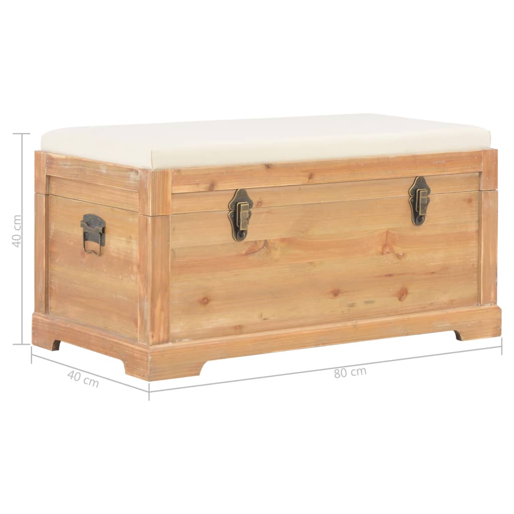 Storage Chest with Cushion 80x40x40 cm MDF