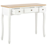 Dressing Console Table with 3 Drawers White - Front View