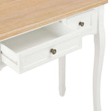 Dressing Console Table with 3 Drawers White - Close-Up Angle