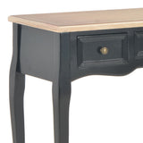 Dressing Console Table with 3 Drawers Black - Rear View