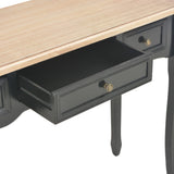 Dressing Console Table with 3 Drawers Black - Close-Up Angle