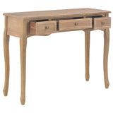 Dressing Console Table with 3 Drawers Brown - Front View