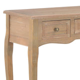Dressing Console Table with 3 Drawers Brown - Rear View
