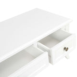 TV Cabinet White 100x35x35 cm Wood - Rear View