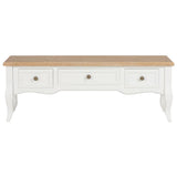 TV Cabinet White 100x35x35 cm Wood - Front View