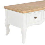 TV Cabinet White 100x35x35 cm Wood - Close-Up Angle