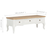 TV Cabinet White 100x35x35 cm Wood - Low Angle