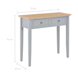 Dressing Console Table Grey 79x30x74 cm Wood - Low Angle