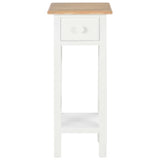 Side Table White 27x27x65.5 cm Wood - Side View