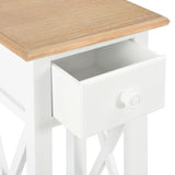 Side Table White 27x27x65.5 cm Wood - Close-Up Angle