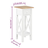 Side Table White 27x27x65.5 cm Wood - Low Angle