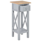 Side Table Grey 27x27x65.5 cm Wood - Front View