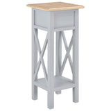 Side Table Grey 27x27x65.5 cm Wood - 45-Degree Angle