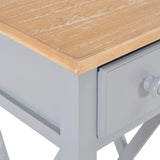 Side Table Grey 27x27x65.5 cm Wood - Rear View