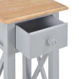 Side Table Grey 27x27x65.5 cm Wood - Close-Up Angle