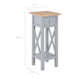 Side Table Grey 27x27x65.5 cm Wood - Low Angle