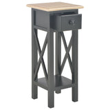 Side Table Black 27x27x65.5 cm Wood - Front View