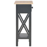 Side Table Black 27x27x65.5 cm Wood - Top-Down View