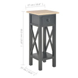 Side Table Black 27x27x65.5 cm Wood - Low Angle