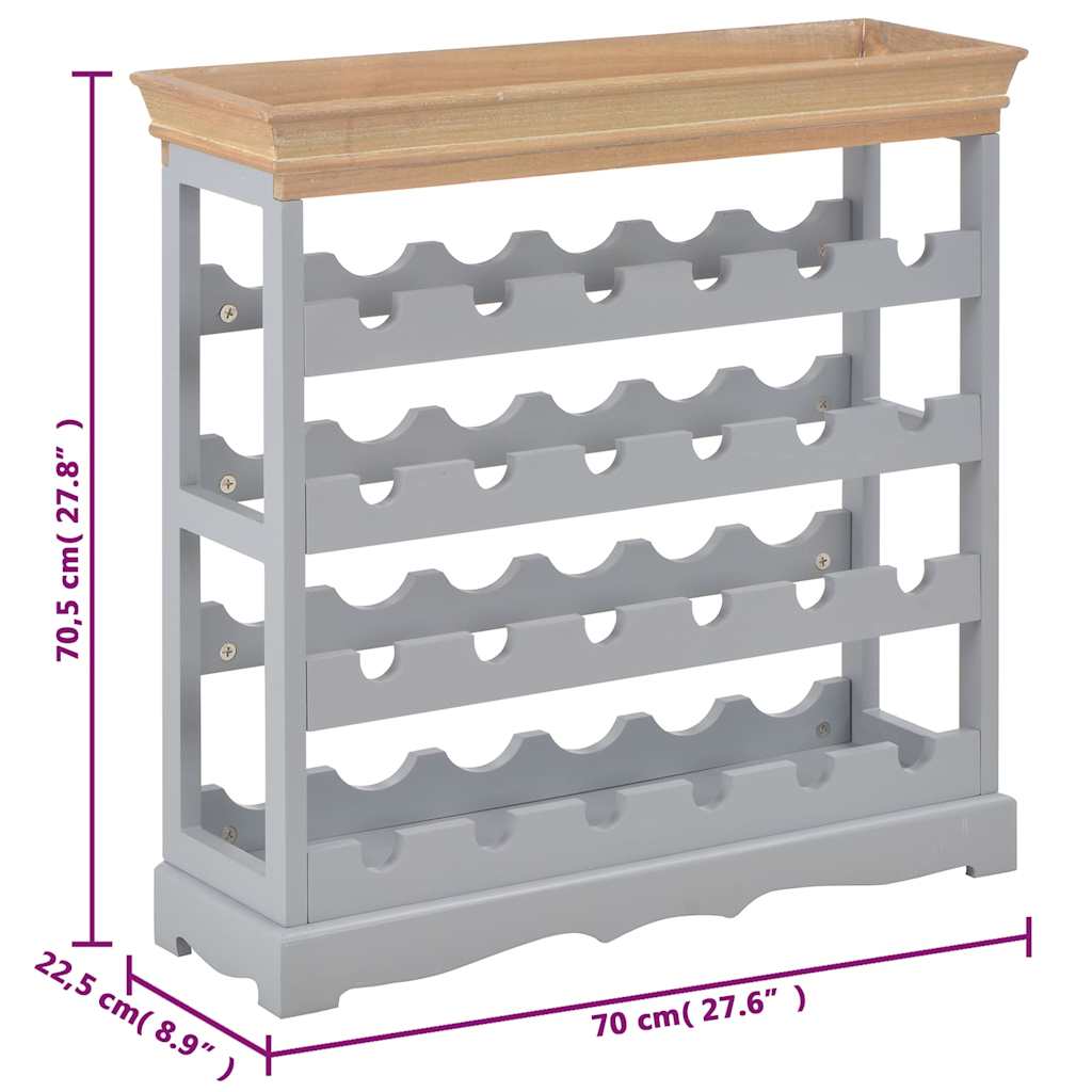 Wine Cabinet Grey 70x22.5x70.5 cm MDF
