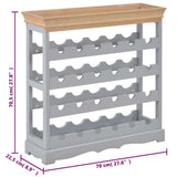 Wine Cabinet Grey 70x22.5x70.5 cm MDF - Low Angle