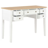 Writing Desk White 109.5x45x77.5 cm Wood - Front View