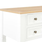 Writing Desk White 109.5x45x77.5 cm Wood - Rear View