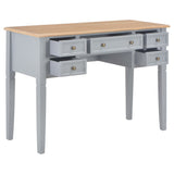 Writing Desk Grey 109.5x45x77.5 cm Wood - Front View