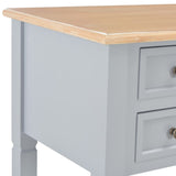 Writing Desk Grey 109.5x45x77.5 cm Wood - Rear View