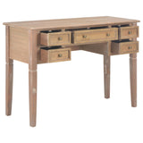 Writing Desk Brown 109.5x45x77.5 cm Wood - Front View