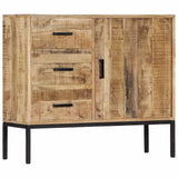 Sideboard 88x30x71 cm Solid Mango Wood - Close-Up Angle
