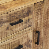 Sideboard 88x30x71 cm Solid Mango Wood - Close-Up Angle