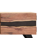 TV Cabinet 140x30x45 cm Solid Acacia Wood - Rear View