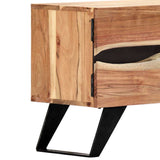 TV Cabinet 140x30x45 cm Solid Acacia Wood - Close-Up Angle