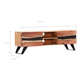 TV Cabinet 140x30x45 cm Solid Acacia Wood - Extra Image