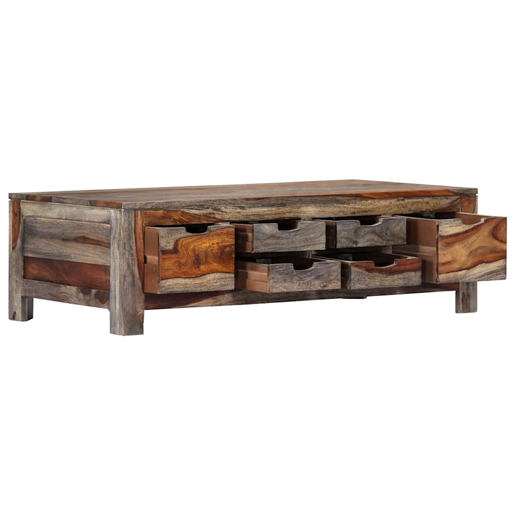 Coffee Table Grey 100x50x30 cm Solid Acacia Wood