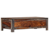 Coffee Table Grey 100x50x30 cm Solid Acacia Wood - Top-Down View