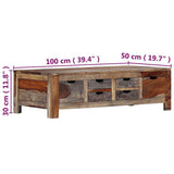 Coffee Table Grey 100x50x30 cm Solid Acacia Wood