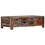 Coffee Table Grey 100x50x30 cm Solid Acacia Wood