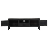 Tv Cabinet Black 118x30x40 Cm Solid Mango Wood - Side View