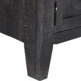 Tv Cabinet Black 118x30x40 Cm Solid Mango Wood - Top-Down View