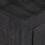 Tv Cabinet Black 118x30x40 Cm Solid Mango Wood - Rear View