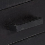 Tv Cabinet Black 118x30x40 Cm Solid Mango Wood - Close-Up Angle