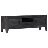 Tv Cabinet Black 118x30x40 Cm Solid Mango Wood - Extra Image