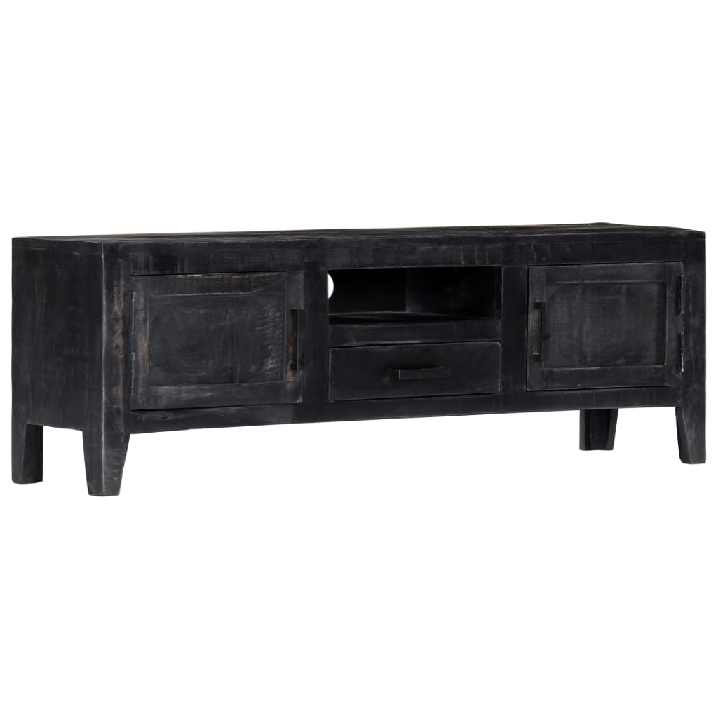 Tv Cabinet Black 118x30x40 Cm Solid Mango Wood