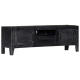 Tv Cabinet Black 118x30x40 Cm Solid Mango Wood - Extra Image