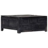 Coffee Table Black 65x65x30 Cm Solid Mango Wood