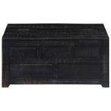 Coffee Table Black 65x65x30 cm Solid Mango Wood