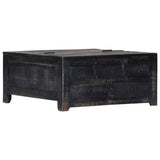 Coffee Table Black 65x65x30 Cm Solid Mango Wood - Extra Image