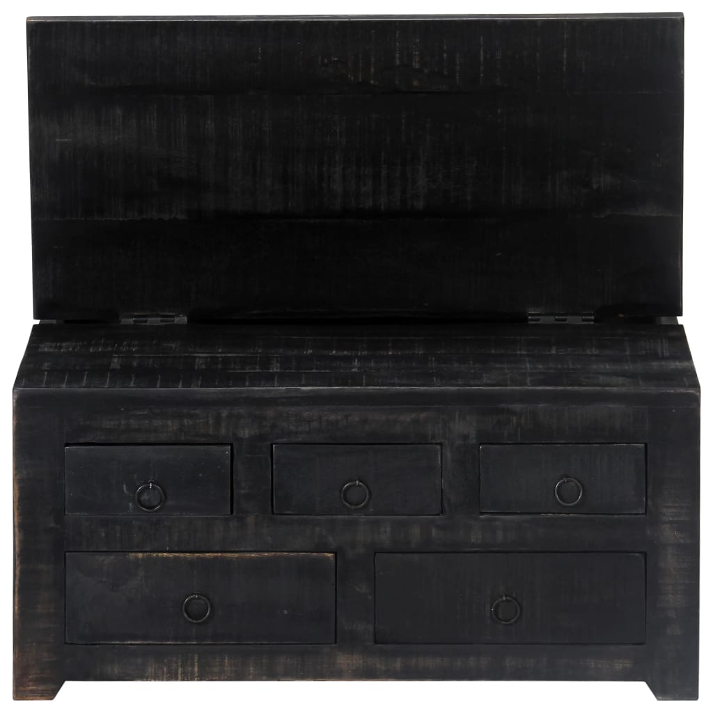Coffee Table Black 65x65x30 Cm Solid Mango Wood